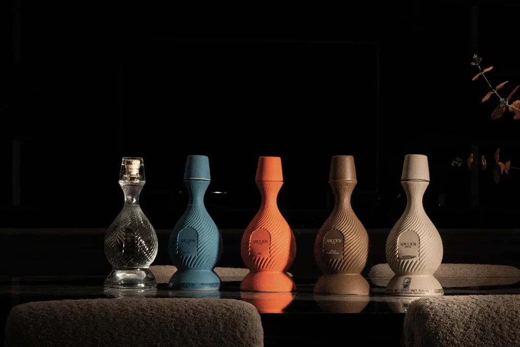 ADICCIŌN TEQUILA Blanco, Reposado, Añejo, Añejo Reserva Especial Platino Extra Añejo, Mezcal